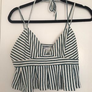 Blue & White Crop Tank